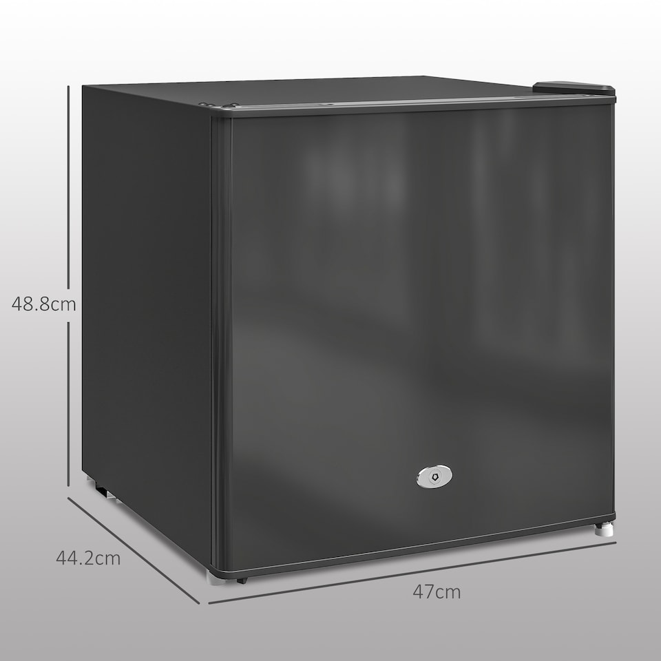 image 1 of HOMCOM Tabletop Mini Freezer with 35 Litre Capacity, Small Lockable Freezer with Reversible Door, Two Keys, Adjustable Temperature and Removable Wire Shelf for Bedrooms, Home Office, Black | Black