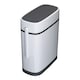 image 1 of Living and Home Slim Plastic Rubbish Bin with Built-in Toilet Brush White