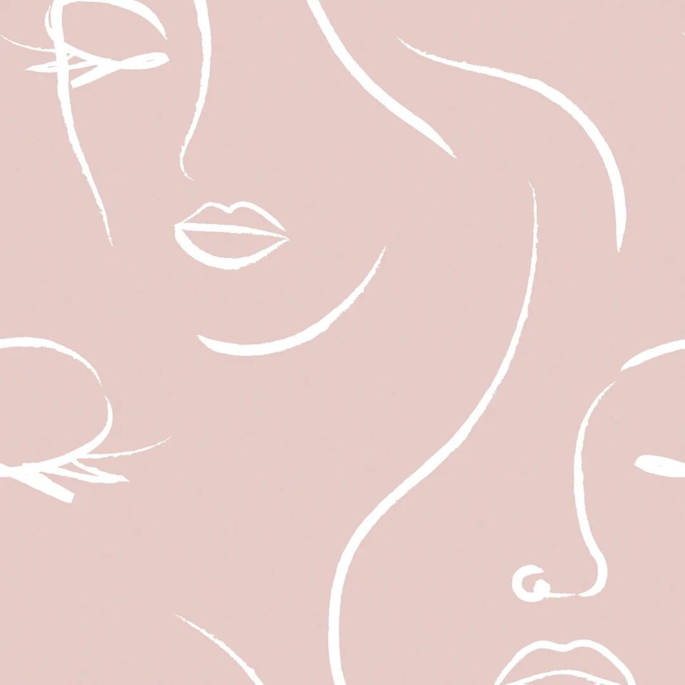 Sample of Belle Wallpaper in Blush Pink | Pink | Blush Pink