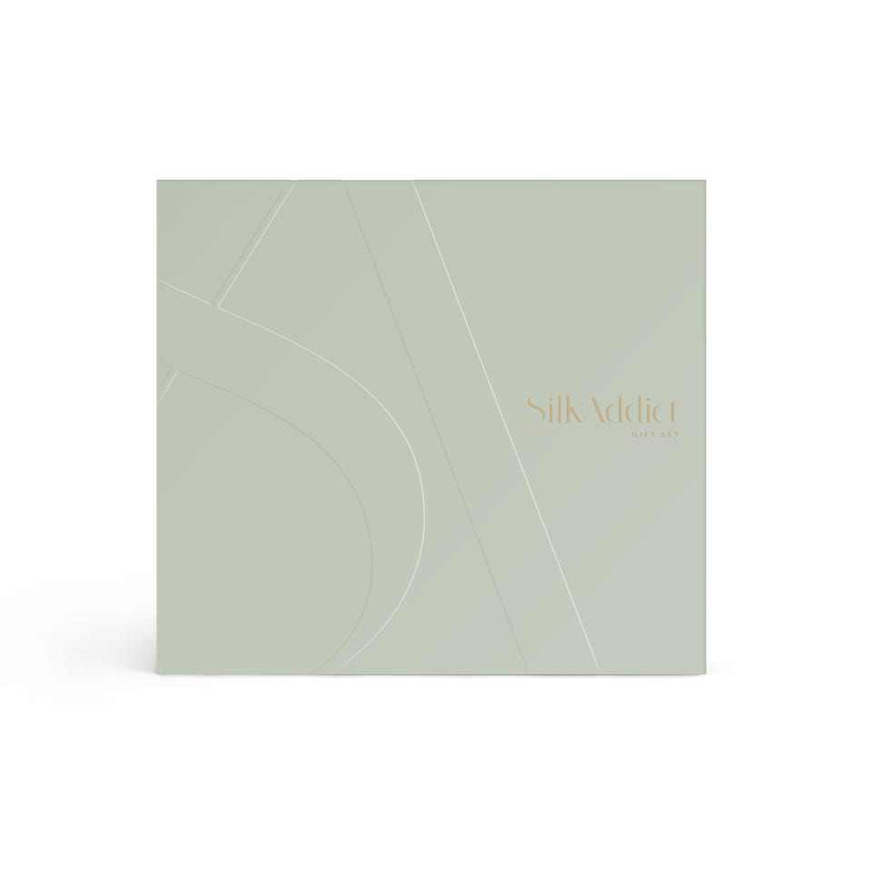 image 1 of Silk Addict 100% Mulberry Silk Gift Set - Olive Green