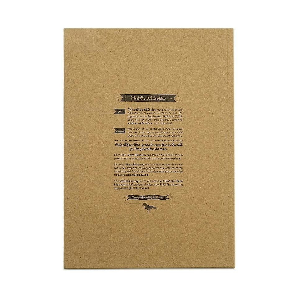 image 1 of Rhino A4 Recycled 160 Page 8mm Lined Casebound Book
