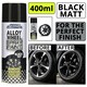 image 2 of CarPride Alloy Wheel Black Matt Spray Paint for Restoring Wheels Trims 400ml Black