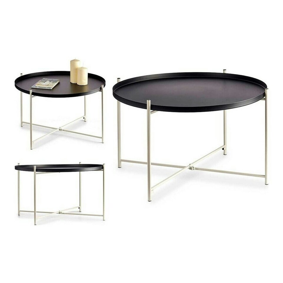 image 1 of Side table Black White Metal (76,5 x 46 x 76,5 cm) N/A