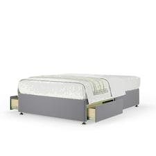 Silver Plush Velvet 2 Drawer Divan Base Super King