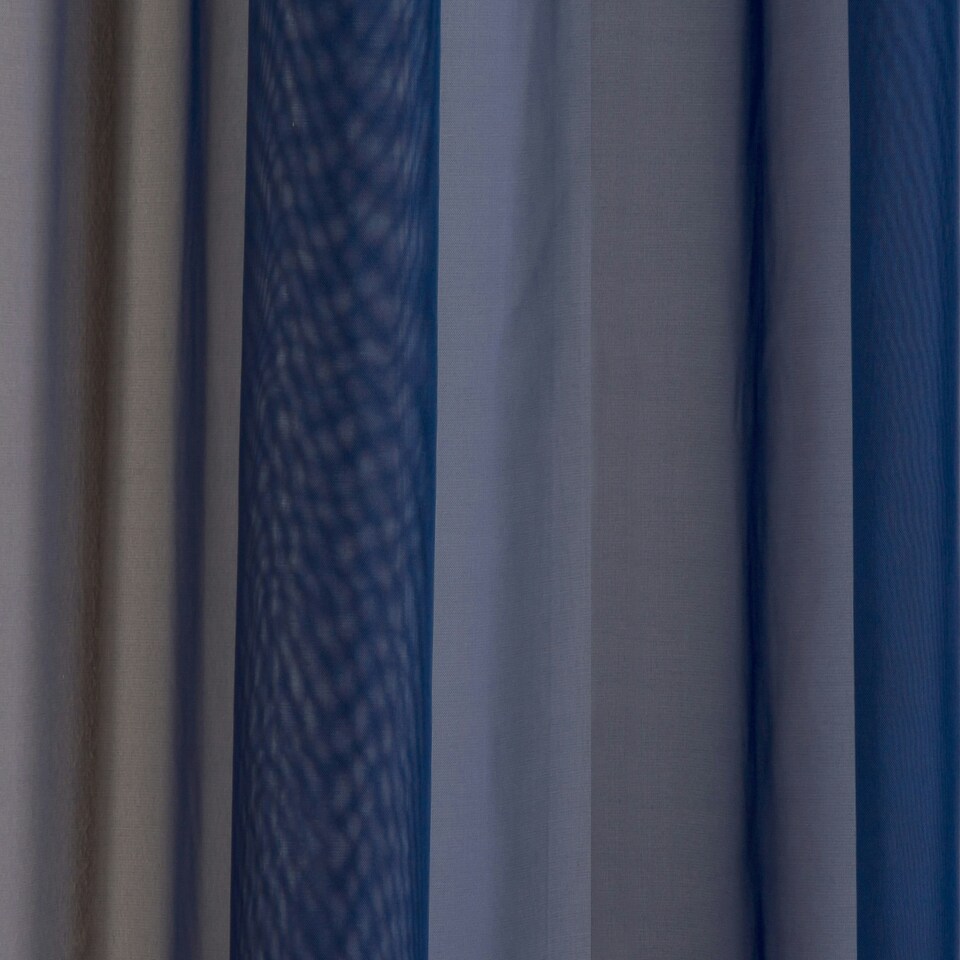 image 1 of Pair of Crystal Navy Plain Voile Panels 122 cm (48 inch) Rod Pocket Panels for Bedroom and Living Room