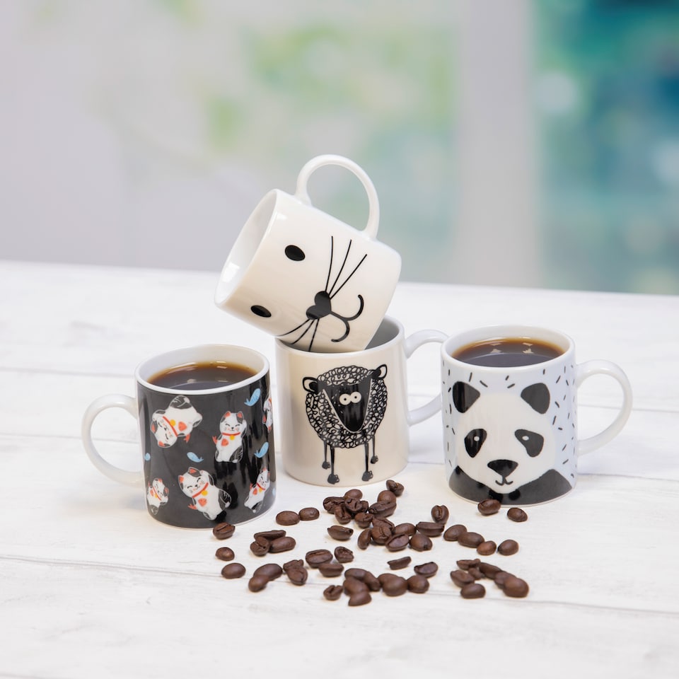 image 1 of KitchenCraft Panda Espresso Cups Pack of 6