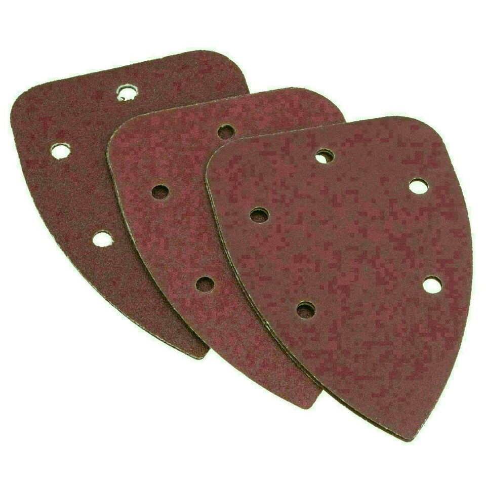 image 1 of Hook And Loop Detail Sanding Pads Discs 140mm Triangular Mixed Grit 240 Pack