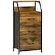 image 1 of HOMCOM Industrial Storage Cabinet, Fabric Chest of Drawers with Display Shelves, 3 Drawers Storage Unit for Living Room, Rustic Brown