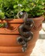 image 1 of Antique Bronze Coloured Boa Constrictor Pot Buddy Plant Pot Hanger | Bronze