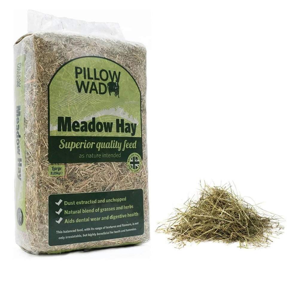 image 1 of 2 Bags Of 2.25kg Fresh Meadow Hay For Small Animals Natural Feed Dried Grass