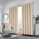 image 2 of Luxury Enhanced Living Cream Velvet, Supersoft, Blackout, Thermal Pair of Curtains with Eyelet Top - 90x108 inch (229x274cm)