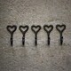 image 2 of Marco Paul  Set of 5 iron Wall Mounted Love Heart Coat Rack and Hooks Home Décor Black | One Size