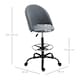 image 7 of Vinsetto Draughtsman Chair Home Office Ergonomic 5 Wheels Padded Seat Grey