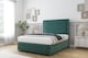 image 3 of Sloomy Ashford Emerald Plush Divan Bed Base 2 Drawers Left Side With 26 Inch Strutted Headboard & 12 Inch Matching Footboard | Green | Emerald | Small Single | 1