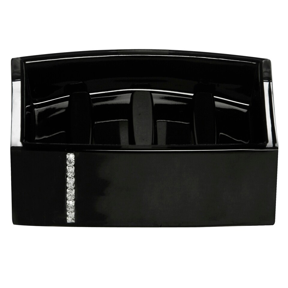 image 1 of Black Acrylic And Crystal Soap Dish