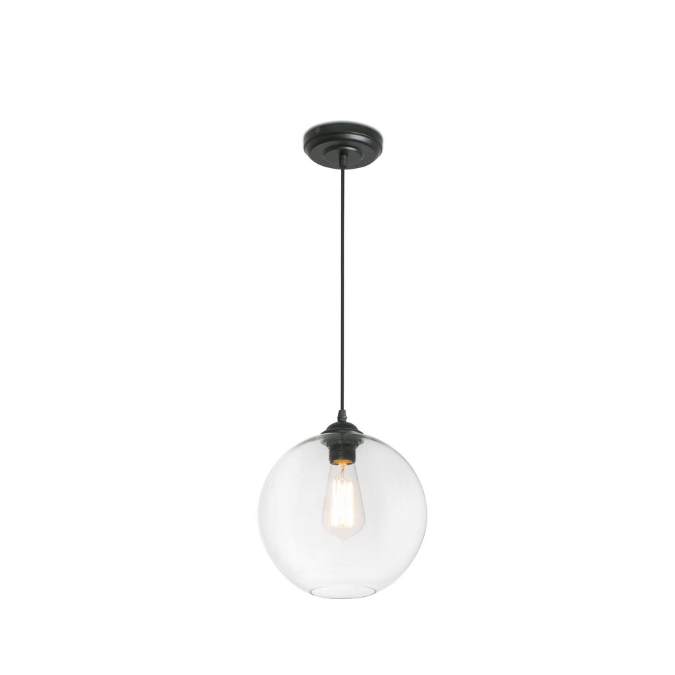 image 1 of Clara 1 Light Ceiling Pendant Antique Brass with Globe Shade, E27