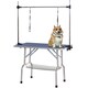 image 1 of PawHut Metal Adjustable Dog Grooming Table Rubber Top 2 Safety Slings Mesh