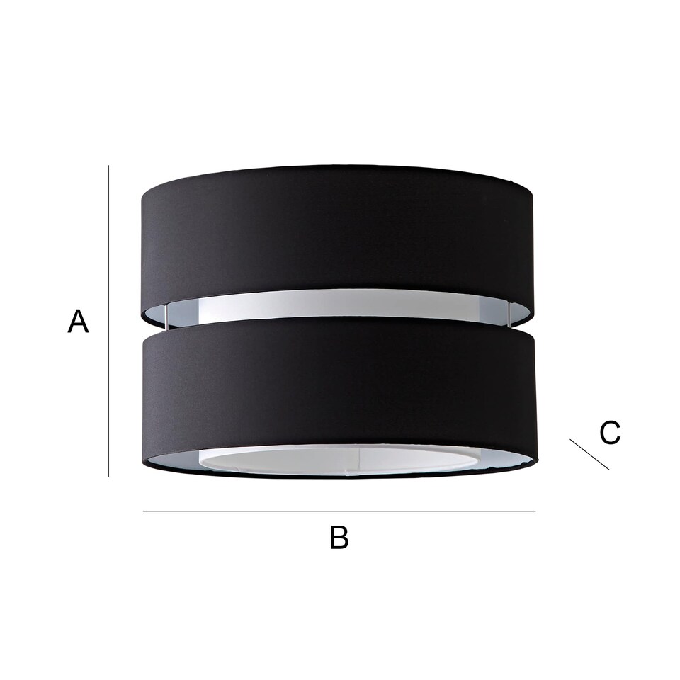 image 1 of ValueLights Sophia Large Black 2 Tier Ceiling Light Shade & Bulb | Black