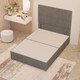image 3 of Divan Bed Base with 2 Drawers & Plain Floor Standing Headboard Plush Velvet | Silver | Silver