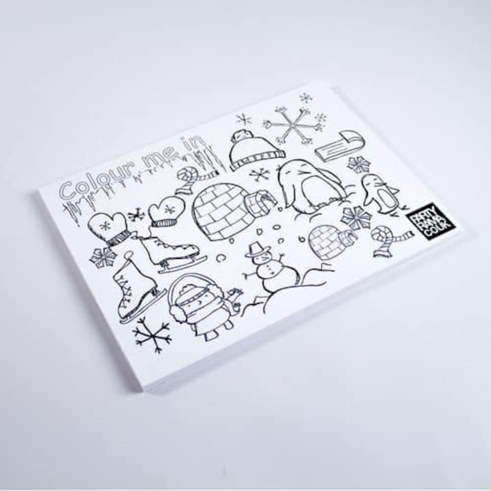 Winter Themed A4 Colouring sheet