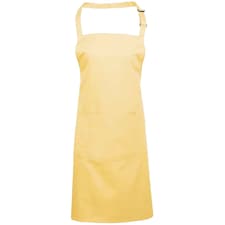 Premier Unisex Adult Colours Pocket Full Apron | Yellow | Lemon | One Size | 1