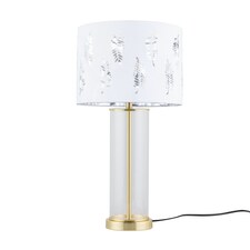 Aura - Satin Brass Table Lamp with White Fern Cut Out Silver Shade | Gold | White | Large | 1