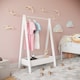 image 4 of Kids Wooden Hanging Dress Up Clothes Rail Rack Display Stand Extra Storage Shelf | White | White