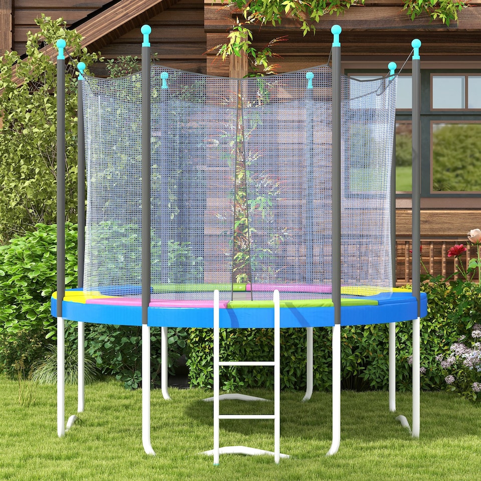 image 1 of SPORTNOW 8FT Trampoline Pad Spring Cover, Waterproof, Multi-Colored | Multi