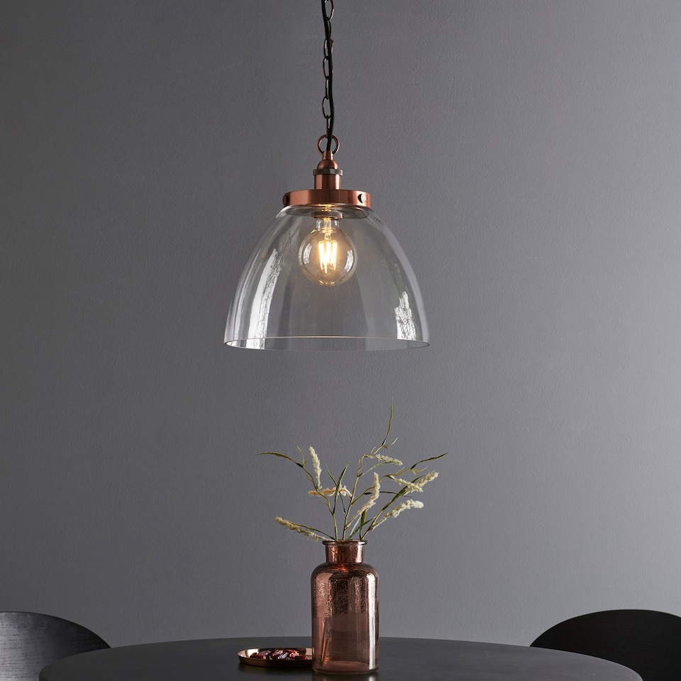 image 1 of Hansen Grand Dome Ceiling Pendant Aged Copper