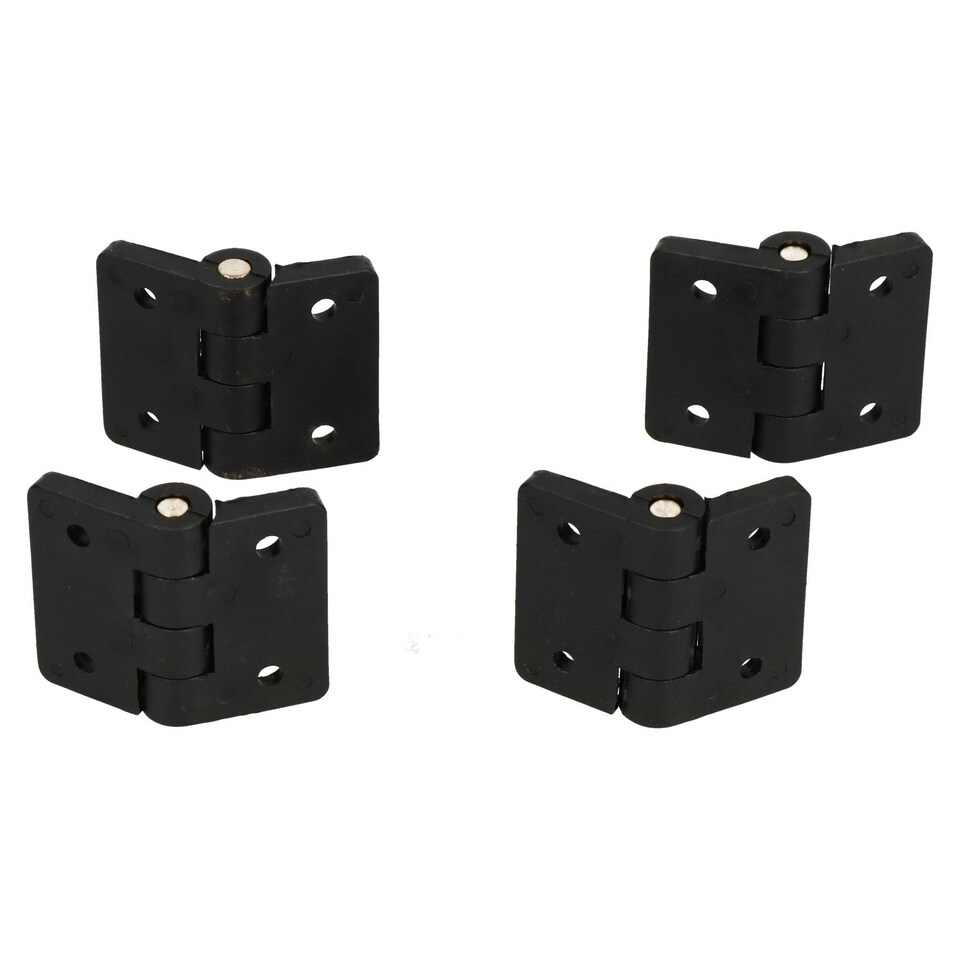 image 1 of Black Reinforced Nylon Plastic Hinge 40x48mm Italian Made Industrial Quality 4PK Black