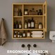 image 9 of Wooden Bathroom Wall Storage Cabinet Organiser Natural Brown Brown