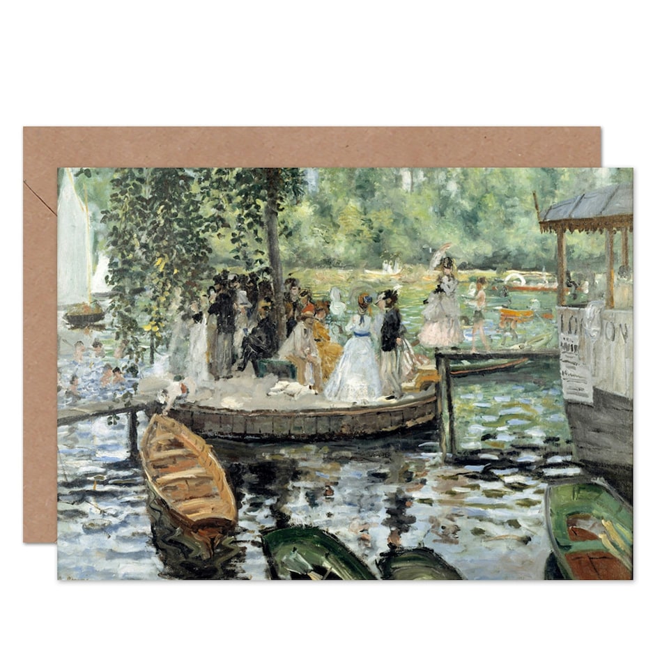 image 1 of Renoir La Grenouillere Paris France Old Master Painting Greeting Card