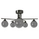 image 5 of Carney Gun Metal Smoked 5 Light Semi Flush Ceiling Light