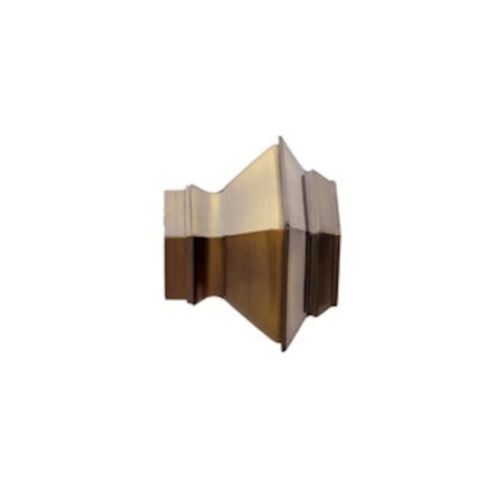 image 1 of 35mm Fixed Length Metal Curtain Pole Set Antique Brass Aztec Finial 115cm | Bronze | Bronze