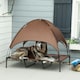 image 2 of PawHut 122cm Elevated Dog Bed Cooling Raised Pet Cot UV Protection Canopy Brown