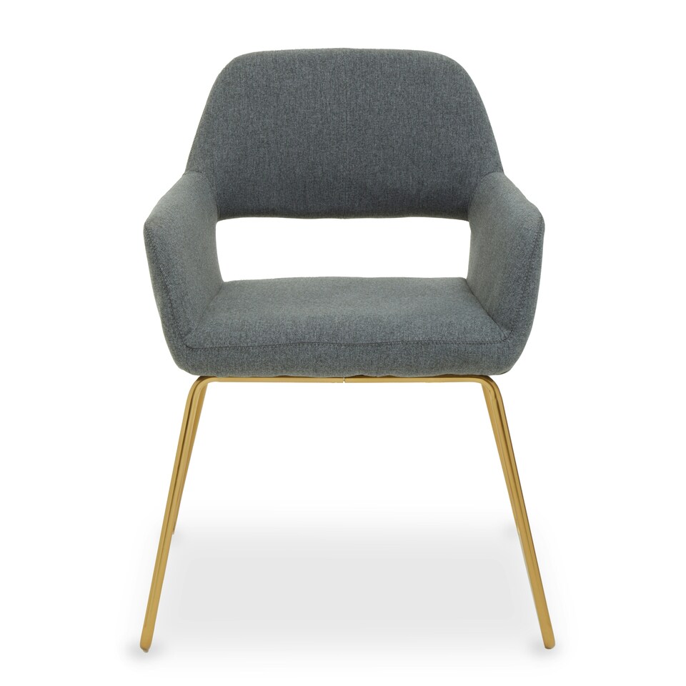 image 1 of Interiors by Premier Grey Dining Chair, High Quality Kitchen Chair, Back & Arm Support Fabric Chair, Easy to Clean Armchair