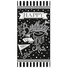 Amscan Happy Birthday Vertical Banner - Black/White - One Size