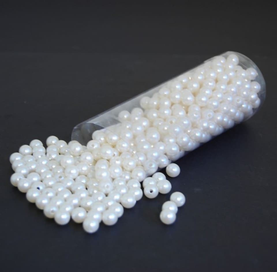 Minerva Ivory Round Beads for Embroidery & Jewellery Making - per pack