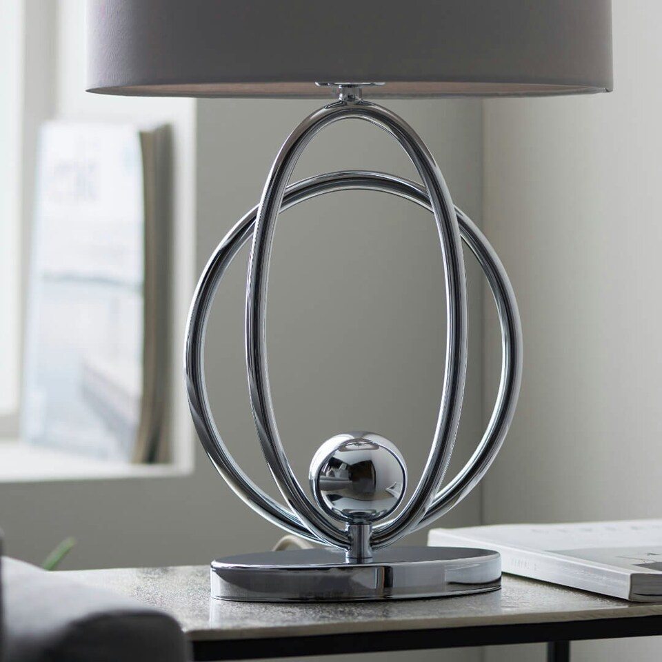 image 1 of Loop Polished Chrome Touch Table Lamp