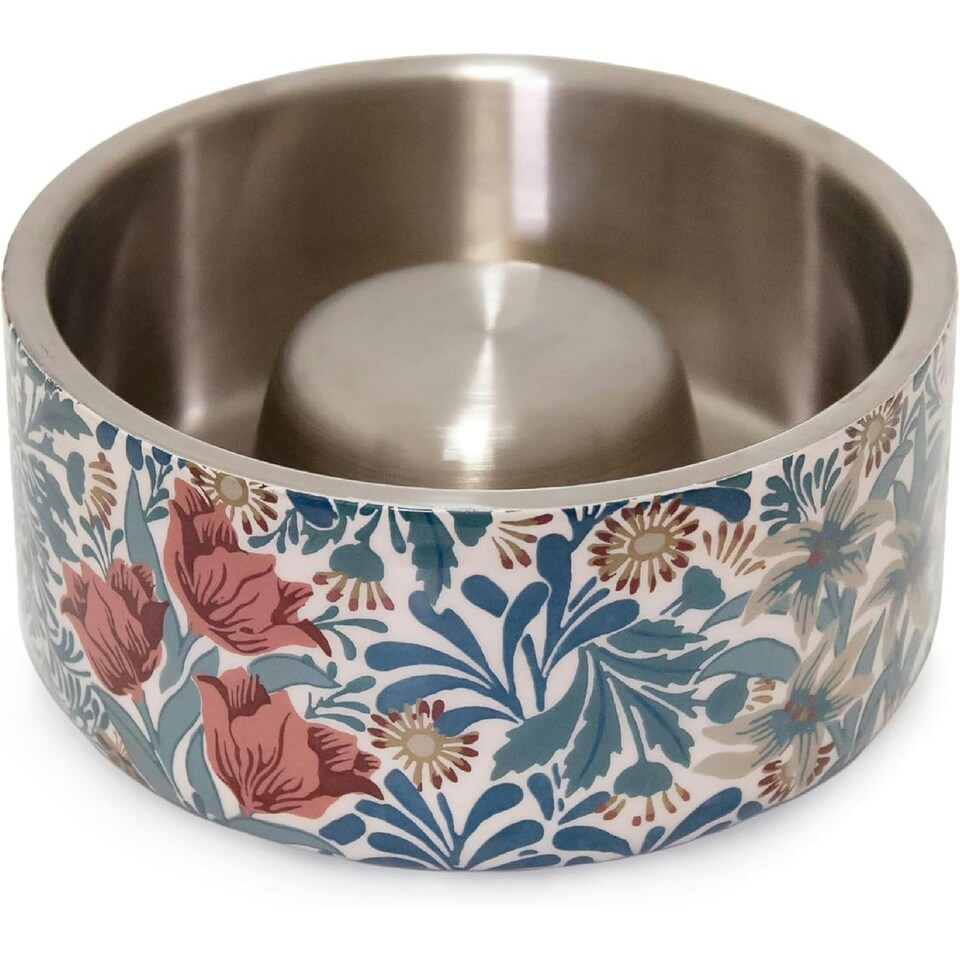 image 1 of Morris & Co Stainless Steel Dog Slow Feeder Bowl - Bower Berry Blue