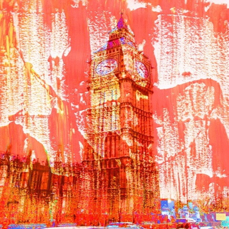 image 1 of Crazy Red Ben (Canvas Print) 24" x 16"