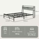 image 7 of HOMCOM LED Double Bed Frame with Charging Station, 135 x 190cm, Cement Grey