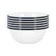 image 1 of Argon Tableware White Enamel Bowls - 16cm - Navy - Pack of 6 Blue
