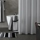 image 1 of Catherine Lansfield Textured Stripe Shower Curtain | Silver | Silver Grey | One Size