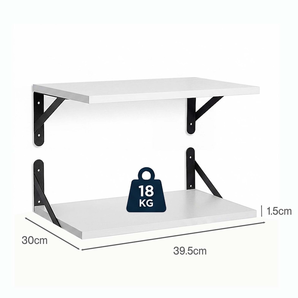 image 1 of Levede Floating Shelves 2PC Wall Mounted Shelf DIY Storage Display Modern Decor