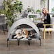 image 8 of PawHut Portable Elevated Dog Bed with Removable Canopy | Grey | Light Grey