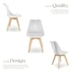 image 3 of Dining Chairs Frederikke - padded, ergonomic shape, wooden legs - Set of 4 White