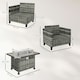 image 7 of Outsunny 5 PCs Rattan Garden Furniture Set with Gas Fire Pit Table, Brown