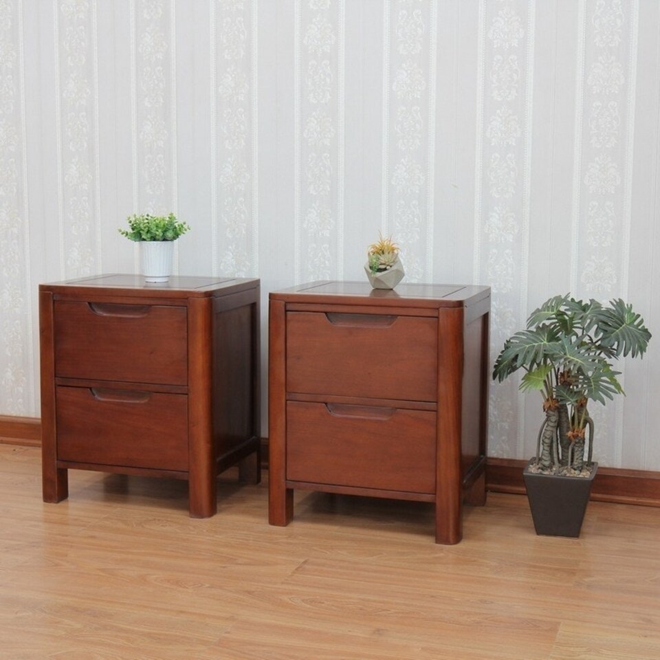 image 1 of Ledbury Bedside Cabinet - Mahogany Wood - L41 x W50 x H60 cm