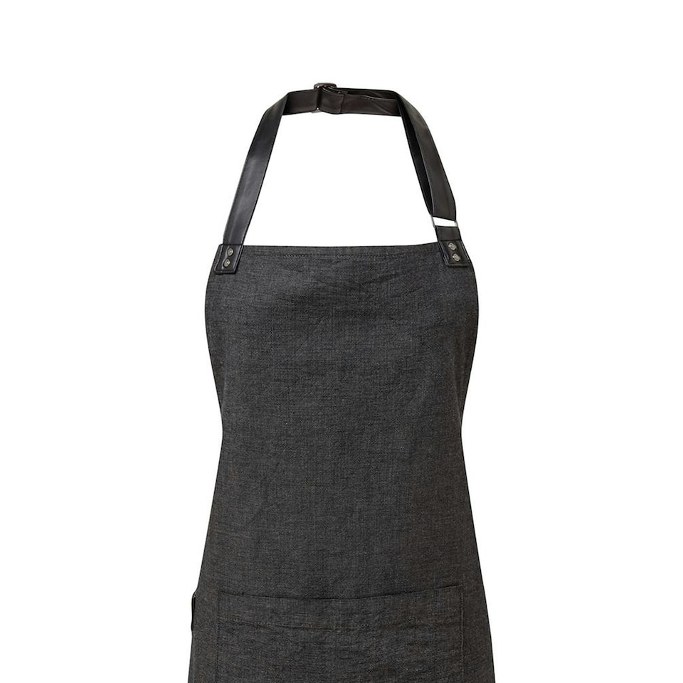 image 1 of Premier Unisex Adult Annex Oxford Faux Leather Bibbed Full Apron - Black - One Size | Black